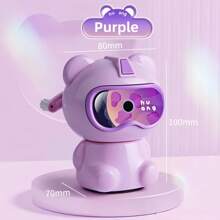 1 pieza Sacapuntas de escritorio apto para lápices (6-8mm) para estudiantes, escuela, oficina, material de oficina, lindo y portátil sacapuntas de doble orificio - Multicolor - Ver 6