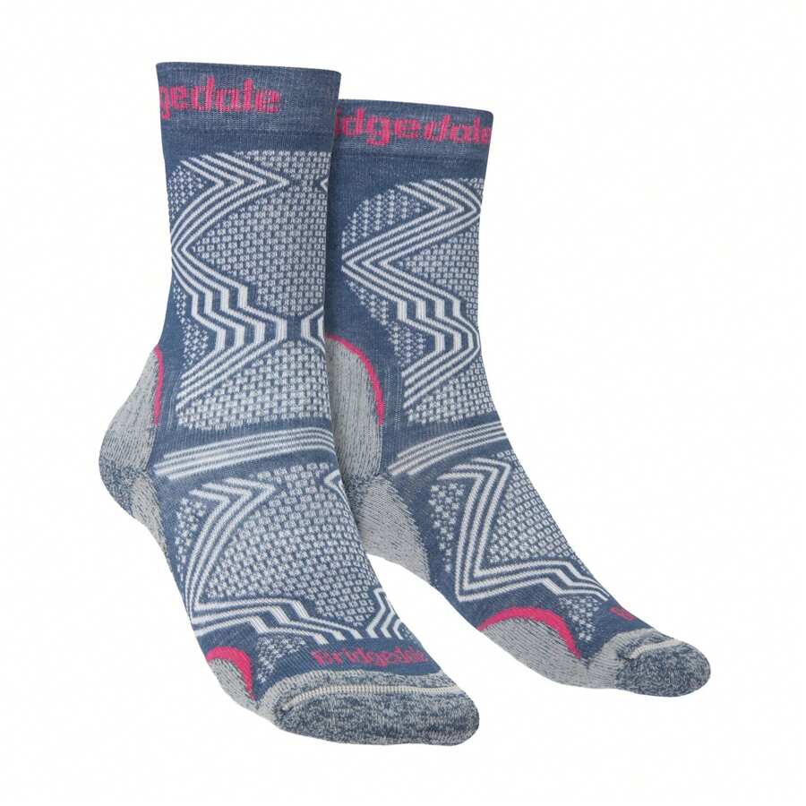 Bridgedale Womens Hiking Ultralight T2 Coolmax Performance Boot Socks (Dark Denim) - Fast Shipping And Quick Delivery - Blue - View 1