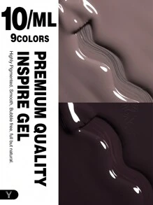 1 Set Of 10ml YOKEFELLOW 3-Color Brown Gel Nail Polish Set, Autumn/Winter Semi-Permanent Acrylic Nail Polish Set, Removable UV/LED, Gift For Women, 2024 New Arrival - Multicolor - View 4