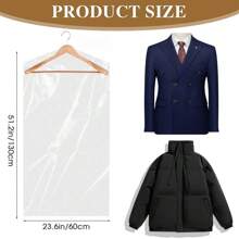 20 piezas Bolsas transparentes para prendas, bolsas de plástico transparente de 4 mil de grosor para limpieza en seco, almacenamiento de trajes, vestidos, abrigos, ideal para limpieza en seco, almacenamiento en el hogar, decoración de viaje, disfraces de Halloween, decoración de otoño, decoración de festivales - Transparente (PE) - Ver 6