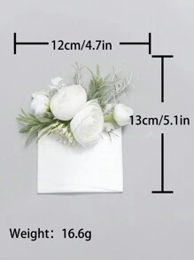 1 peça de lapela de bolso única, lapela artificial branca para homens noivos para casamento, baile de formatura, baile de boas-vindas, aniversário, formatura, etc. Dia dos namorados