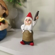 1pc 8cm Sáng Tạo Bà Già Thu Nhỏ Vườn Gnome Tiên Điêu Khắc Nhựa Thủ Công Đồ Trang Trí Cho Cảnh Quan Vi Mô, Quà Tặng Giáng Sinh - bà - Xem 3