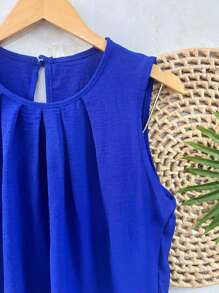 Women's Blouse Dune Regatta Top With Button - Royal Blue - View 2