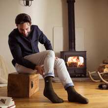 Heat Holders Mens Twist Patterned Thick Winter Thermal Socks (Eton) - Fast Shipping And Quick Delivery - Brown - View 5