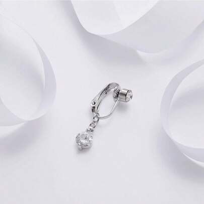 1قطعة حلقة بطن وهمية مزخرفة بزركونيا لنساء