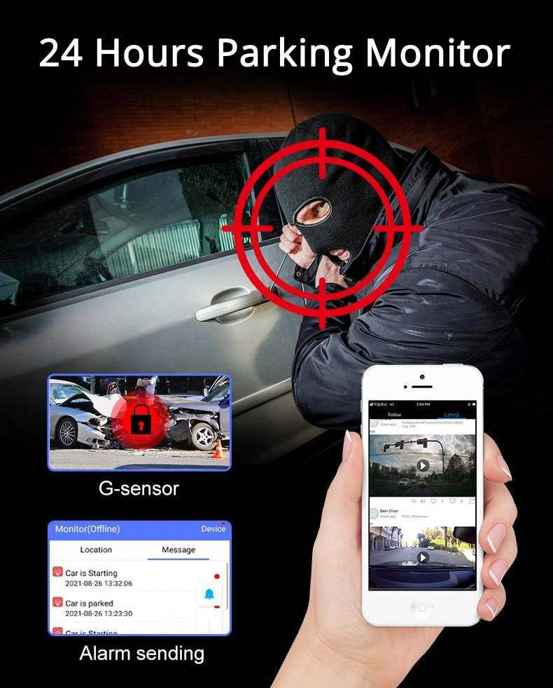 4G WiFi Dash Cam With Touch Screen GPS Front And Interior Recording High Definition Car Driving Video Recorder_voghion.com