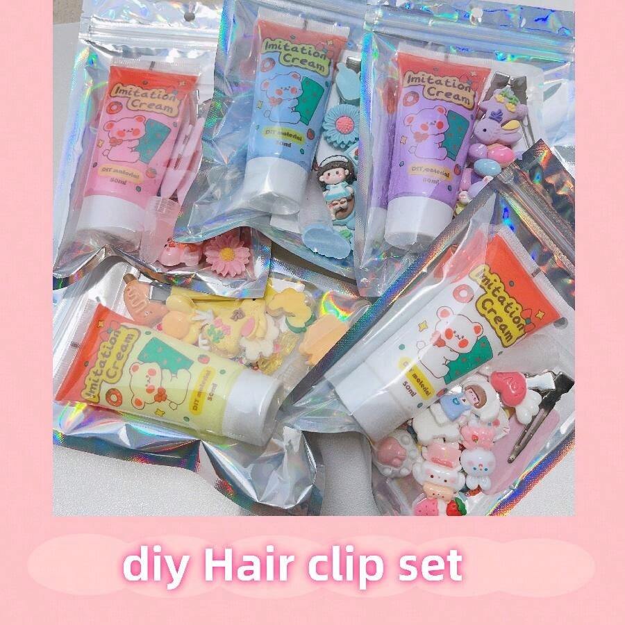 DIY 树脂工艺奶油胶发夹制作材料套件