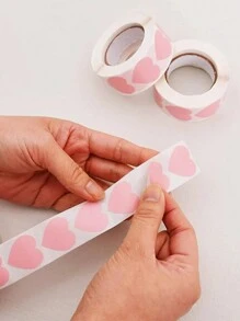Pink Khaki Heart-Shaped Adhesive Tape For Interior Decoration; Photo Wall, Hand-Made Note, Christmas Sticker. Mother's Day Decoration,Wedding Gifts, Bridesmaid Gifts , Flower Packaging,Flower Supplies,Decor Paper