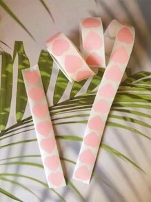 Pink Khaki Heart-Shaped Adhesive Tape For Interior Decoration; Photo Wall, Hand-Made Note, Christmas Sticker. Mother's Day Decoration,Wedding Gifts, Bridesmaid Gifts , Flower Packaging,Flower Supplies,Decor Paper