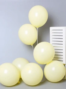 50 Flat Colored Bladder Balloon 9 Inch Round Ball Balloons Decoration Party Birthday Tea Reveal Arch - Amarillo caramelo - Ver 4