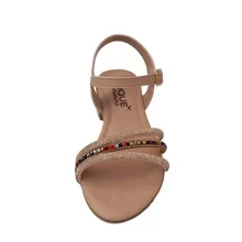 Children's Low Heel Sandal Strass Modinha Girl Comfortable Lightweight - Màu be - Xem 4