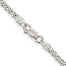 925 Sterling Silver 2.5mm Round Spiga Chain Necklace 20" - White - View 6