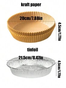 10/20/30/50 件空气炸锅一次性纸质内衬，圆形羊皮纸烹饪不粘，烘焙纸适用于空气炸锅、微波炉、煎锅、防油、防水 - 彩色 - 查看 2