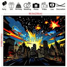 1 件，超级英雄摄影背景城市摄影工作室道具展位背景超级英雄主题派对装饰用品背景 - 多色 - 查看 2
