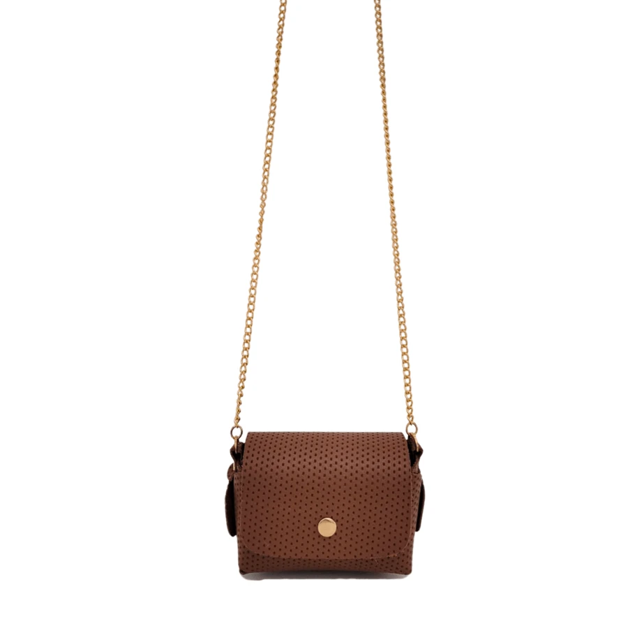 Women's Purse Mini Crossbody Bag Genuine Leather Chain Strap Cards Lipstick Car Key - Cà phê nâu - Xem 1