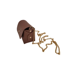 Women's Purse Mini Crossbody Bag Genuine Leather Chain Strap Cards Lipstick Car Key - Cà phê nâu - Xem 3