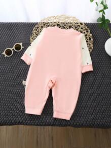 Pagliaccetto carino a fantasia cartoni animati per neonato bambina, per primavera e autunno - Rosa - Visualizzare 2