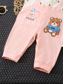 Pagliaccetto carino a fantasia cartoni animati per neonato bambina, per primavera e autunno - Rosa - Visualizzare 6