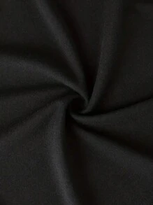 Camiseta de manga corta de cuello redondo negra con estampado casual para niña preadolescente, de verano