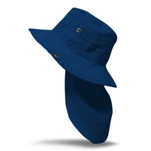 Sombrero de Legionario o Cazador con Capa de protección del Sol - Azul - Ver 6
