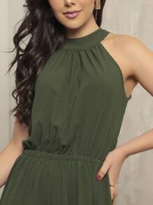 Fashionable Women's Jumpsuit - Army Green - View 5
