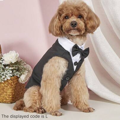1 pièce Costume de boutonnage classique pour animaux de compagnie de PETSIN, costume de fête de mariage pour chats et chiens