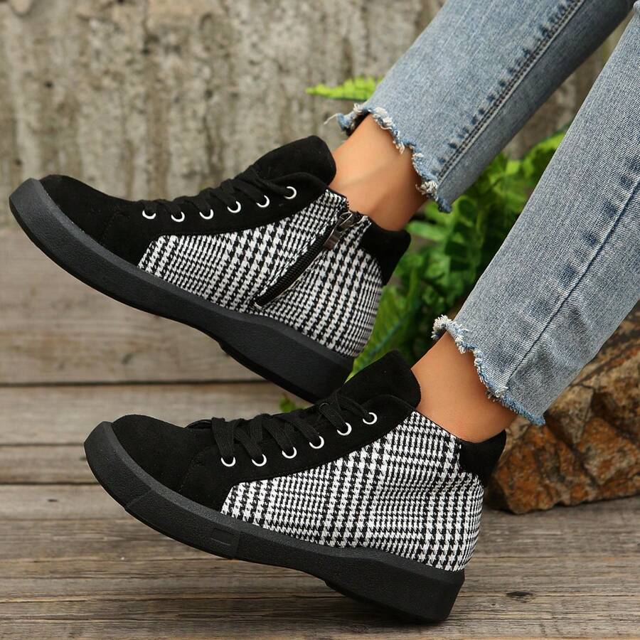 2024 Nuevos tenis casuales de moda para mujer - Blanco y Negro - Ver 1