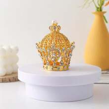 1pc Rhinestone Crystal Pumpkin Carriage Jewelry Box - Elegant Diamond Gift Collection And Jewelry Storage,Halloween, Desktop Decorations, Holiday Decorations - Multicolor - View 17