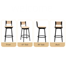 Honey Swivel Bar Stools Paper Rope Handwoven Barstools With Back Set Of 2 Rustic Round Counter Chairs For Dining Room, Kitchen Island (Honey).YH Choice