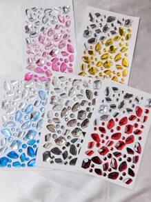 1 套 5 件多种颜色闪亮宝石贴纸疤痕化妆创意冰块 Y2K 风格节日万圣节音乐节 DIY 眼睛脸部珠宝贴纸酷妆角色扮演活动假纹身