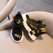 BOTAS nuevas cortas antideslizantes de moda infantil con cremallera - Negro - Ver 3