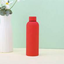 304 Stainless Steel Vacuum Insulated Bottle, Rubber Coated, Solid Color, 500ml/16.9oz, Student & Women's Water Bottle, Keeps Drinks Hot & Cold, Great Gift For Back To School Back To School