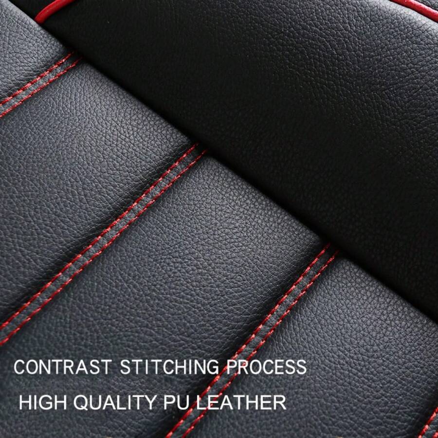 5pcs/Set Car Seat Cushion With Headrest & Lumbar Support, PU Leather