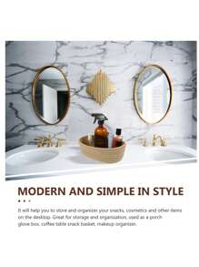 3M 1pc/3pcs Nylon Woven Desktop Storage Basket, Modern Bathroom Tissue Holder, Simple Style