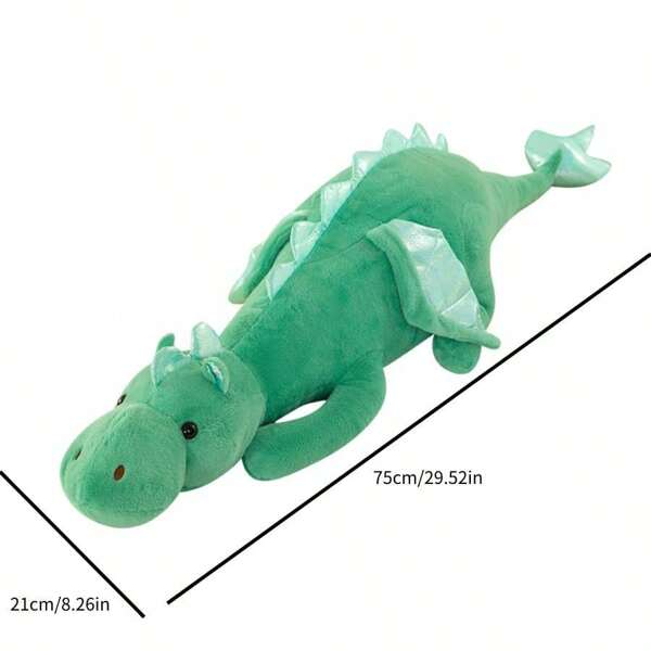 29.52in/75cm Cute Lying Soft Plush Western Dragon Stuffed Doll Pillow, 4 Colors, Birthday Gift For Girlfriend3d Printed Dragon,Cute Dragon,Weighted Animals,Dragon,Plush,Weighted Stuffed Animal,Dragon Doll,Green Plush,Owl Plush,Snake Stuffed Animal,Toothless Plush,Funny Pillow
