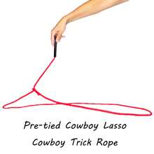 Lazo de vaquero, cuerdas de vaquero y vaquera, cuerdas mágicas, cuerdas pre-atadas, accesorios de vaquera y vaquero, cuerdas, disfraces de vaquera y vaquero de Halloween, cuerdas de utilería de escenario, ropa de cuerda, cuerdas rojas, cuerdas azules, versión mejorada, juegos de fiesta de vaqueros - Lazo de mezclilla - Ver 16