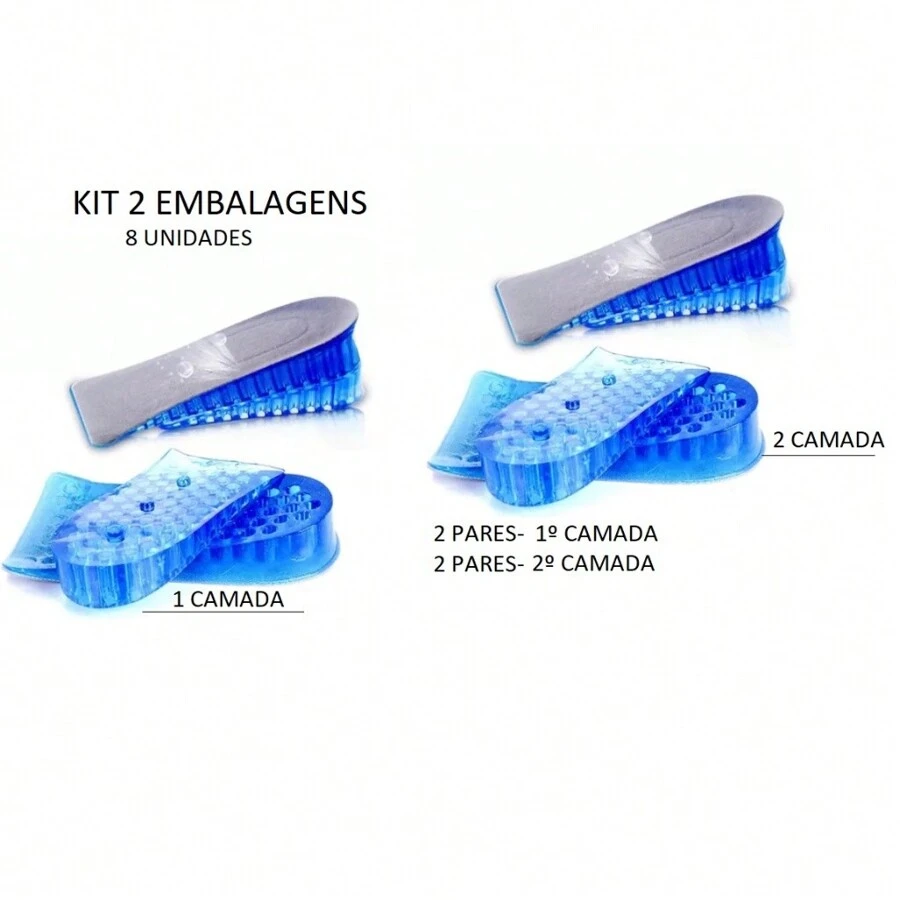一对硅胶鞋垫可增高 4 厘米 舒适增高裤 34 至 40 硅胶半跟鞋垫、鞋子和靴子配件 - 套件 2 套餐 - 查看 1