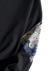 Men's Old Money Casual Loose Fit Sweatshirt - Black - View 5