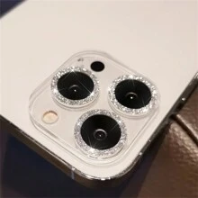 1pc Glitter Phone Camera Protector, Lenssticker With Glitter Lens Film Gift For Birthday, Family, Friends Sparkling Crystal, Lens Protector, Phone Accessories