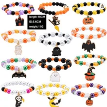 1 件万圣节串珠手链饰品蝙蝠南瓜设计，派对礼物 - 彩色 - 查看 5