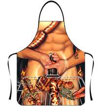 1pc Muscular Man Printed Chef Apron, Sleeveless Waterproof And Stain-Resistant Apron, Creative Funny High-Definition Printing, Suitable For Home Cooking, BBQ, Party