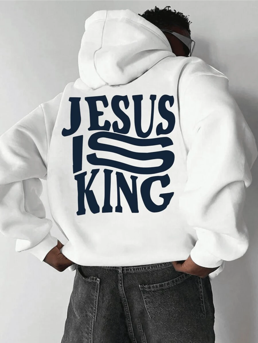 Men's Sweatshirt White Streetwear Jesus Is King Unisex Cold Blouse IMMEDIATE SHIPPING - 白色 - 查看 1
