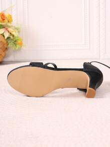 2026 Spring/Summer New Women's High Heel Shoes, Snake Skin Pattern, Comfortable & Breathable, Stiletto Heel, Closed Toe, Ankle Strap, Suitable For Weddings, Galas, Formal Occasions, Elegant & Luxurious, Ideal For Summer Wear. Available In Black, White, Gold - Black - View 8