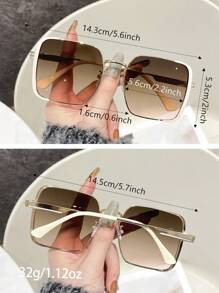 Retro Large Frame Fashion Glasses With High-End Sense, Slimming Look Beach Accessories For Women Glasses Shades For Summer Beach Vacation,Outdoor,Travel