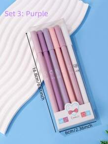 Bộ 6 chiếc/bộ bút Morandi màu trung tính sáng tạo cổ điển, đồ dùng văn phòng phẩm cổ điển, hình dạng thân bút ngẫu nhiên - Nhiều màu - Xem 3