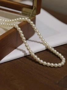 1 pièce Collier réglable en perle d'eau douce de culture fait main 1:1, élégant et gracieux pour femmes