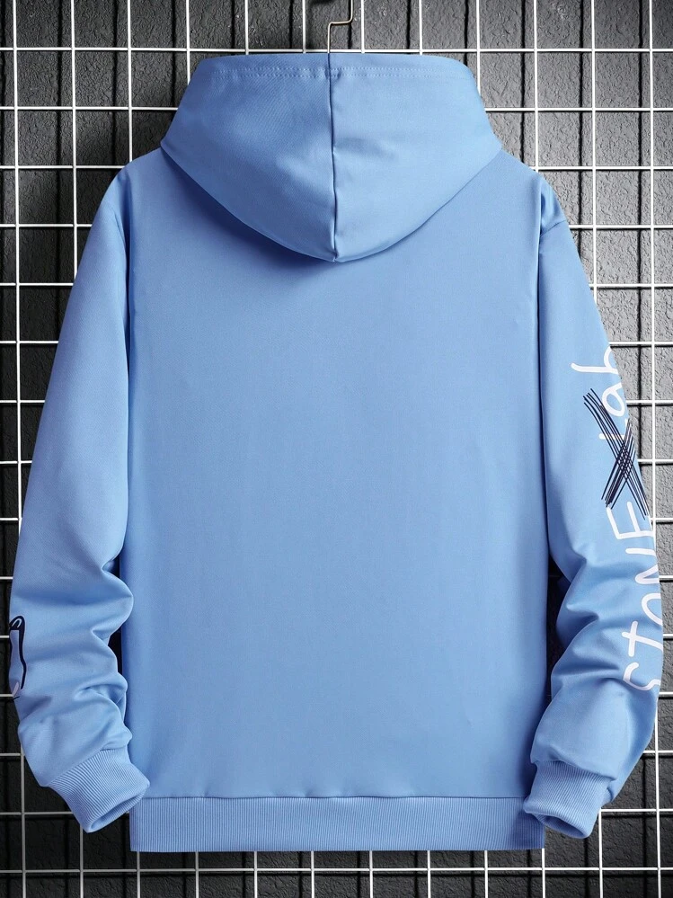 Moletom Canguru Com Várias Estampas Stretewer - Azul - Visão 2