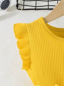 Young Girl Cute Butterfly Pattern Summer Dress, Children's Clothing - Yellow - View 4