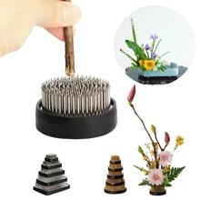 1 件 Kenzan 插花针座，日本插花工具，铜针和钢针花插，中国传统花艺设计设备，家居装饰，花瓶，中心装饰，桌面装饰