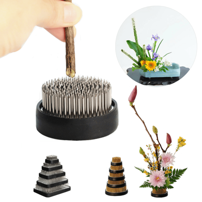 1pc Kenzan Ikebana Needle Holder Base, Japanese Floral Arranging Tool, Copper & Steel Needle Flower Frog, Traditional Chinese Floral Design Equipment,Home Decor,Flower Vase,Centerpiece,Table Decor Gifts Birthday Graduation Room Decor Glass Vase